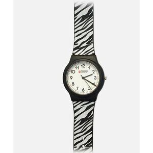 Prestige Medical women's nurse scrub watch water-resistant silione strap -Zebra